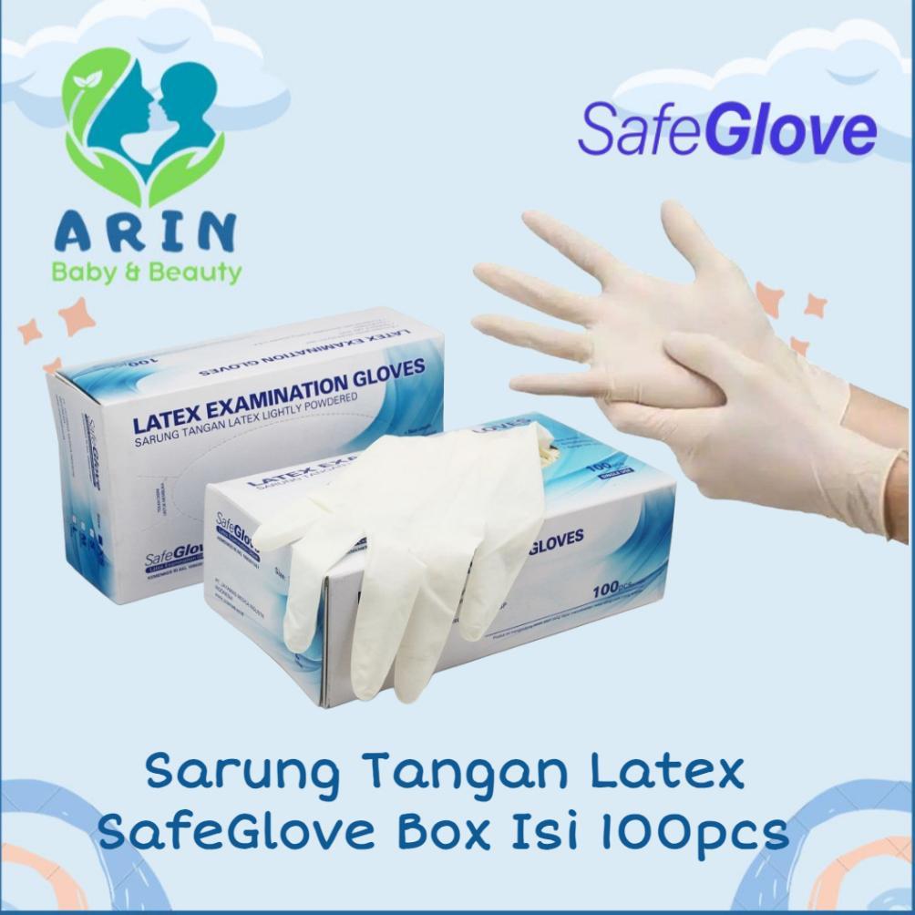 ONEMED SAFEGLOVE SARUNG TANGAN LATEX MEDIS POWDERED SAFE GLOVE Onemed Safeglove 1 BOX Isi 100Pcs