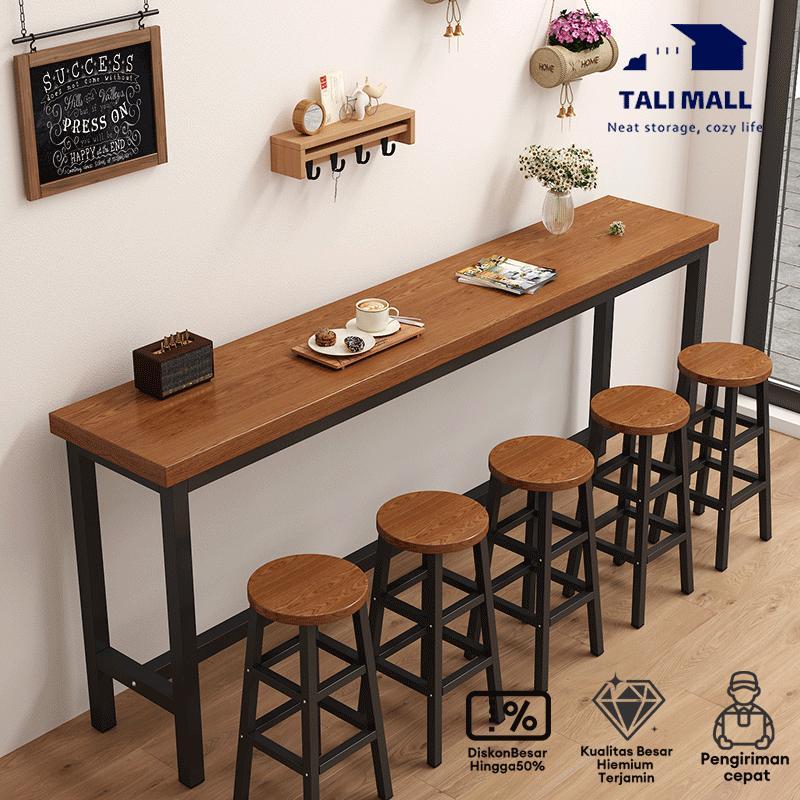 Meja Bar Cafe Kayu Tahan Air Anti Jamur  Meja Kopi Mini Bar Minimalis Kayu Jati