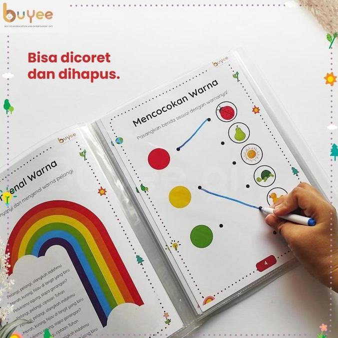 BUYEE GIFT - Activity Worksheet | Lembar Kerja Edukasi Anak | Buku Belajar Anak Usia Dini 2-4 Tahun