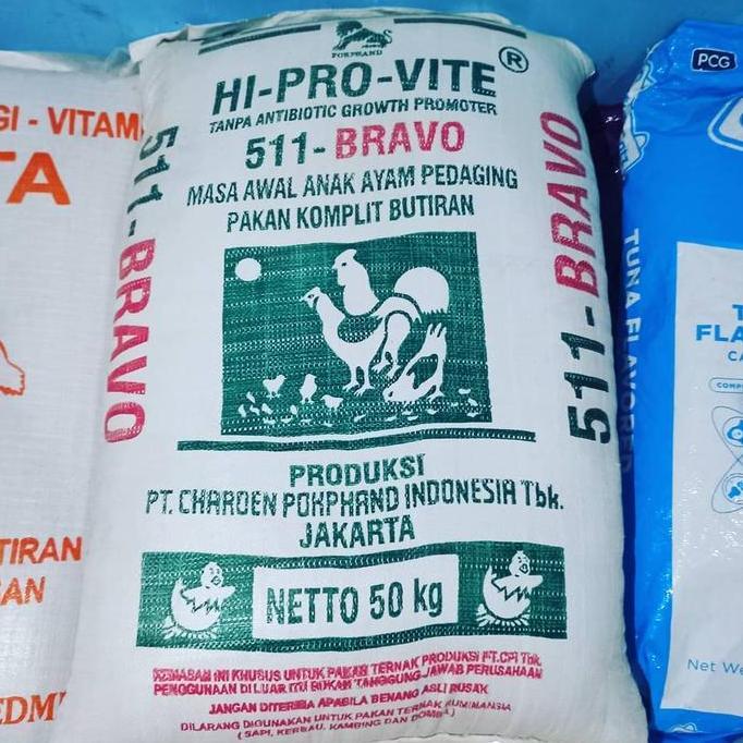Pur Ayam 511 Bravo 1 Bal 50 Kg - Pur Ayam Pedaging