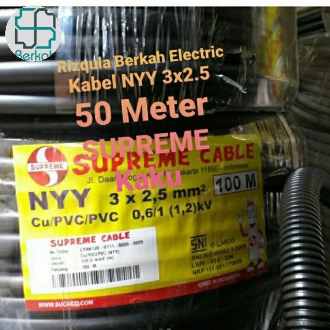 Promo Kabel NYY 3x2.5 SUPREME 50 Meter/Kabel Nyy 3x2,5 Supreme 50 Meter. Diskon
