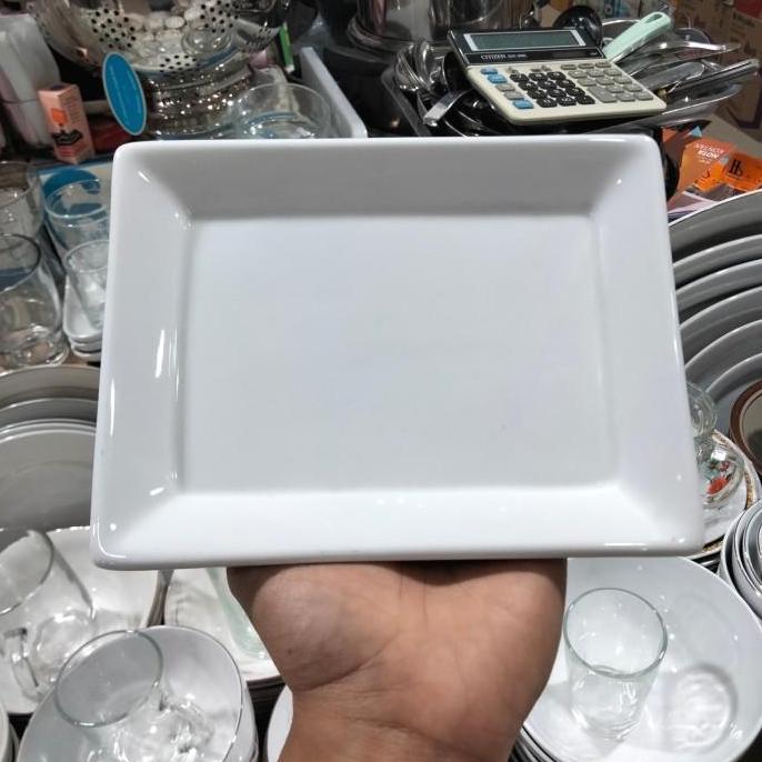 New- piring saji persegi panjang 17 x 13 cm / piring kotak BLANC PORCELAIN