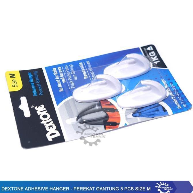 DEXTONE ADHESIVE HANGER - PEREKAT GANTUNG 3 PCS SIZE M
