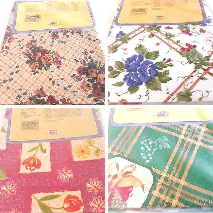 Taplak Meja Makan Plastik Oval Motif Kursi 6 Meiwa
