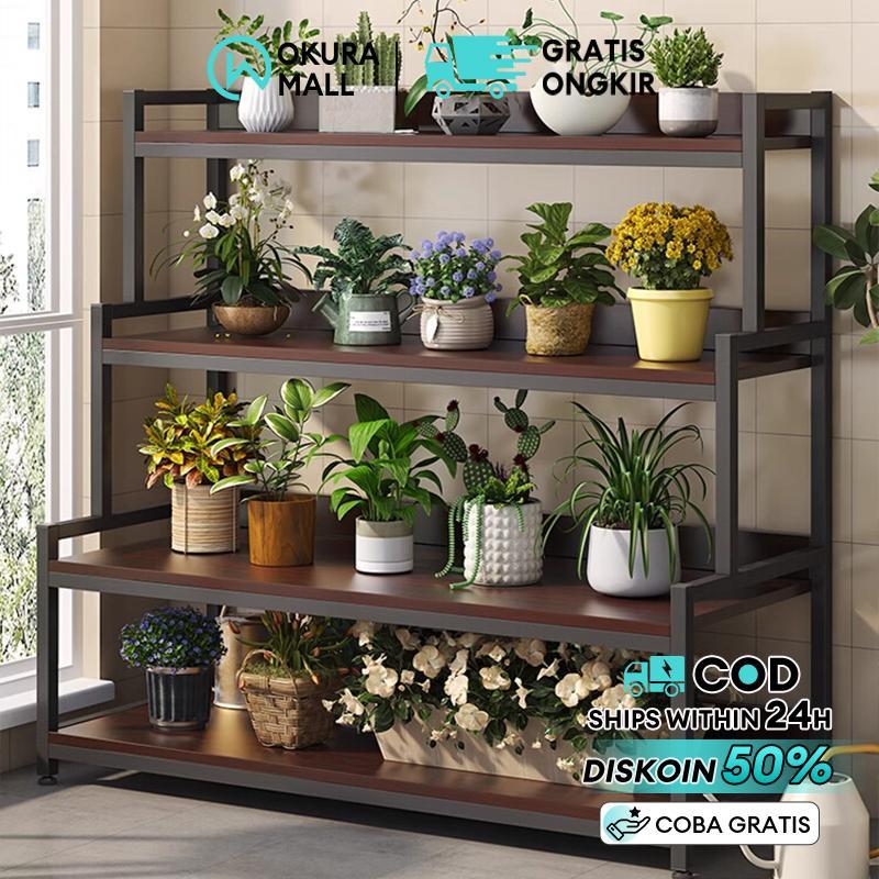 Rak Bunga Besi Susun Rak Serbaguna Rak Bunga Minimalis Rak Bunga Kayu Minimalis Rak Tanaman Outdoor