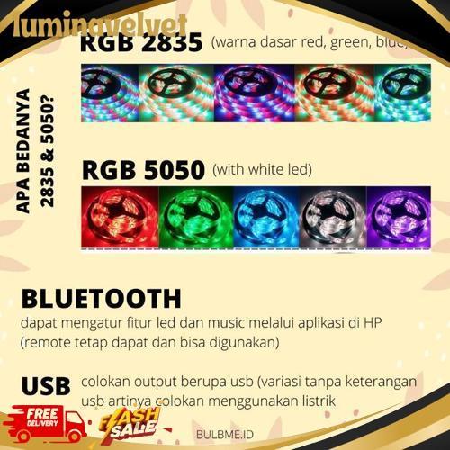 Murah [Waterproof] Lampu Led Strip Rgb 16 Warna Lampu Kamar Neon Tiktok