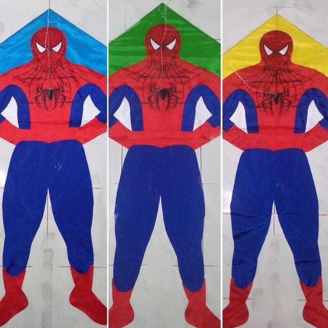 New- LAYANGAN KAIN KARAKTER SUPERHERO SPIDERMAN / Layang Layang Lipat