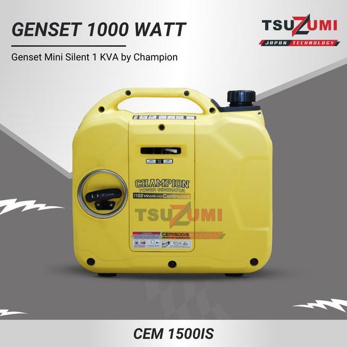 Terlaris Genset 1000 Watt Champion Mini Silent Inverter Cem 1500Is / Genset Mini 1000 1200 Watt