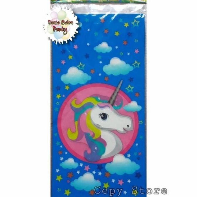 Plastik Snack Ulang Tahun / Plastik Souvenir Unicorn Biru