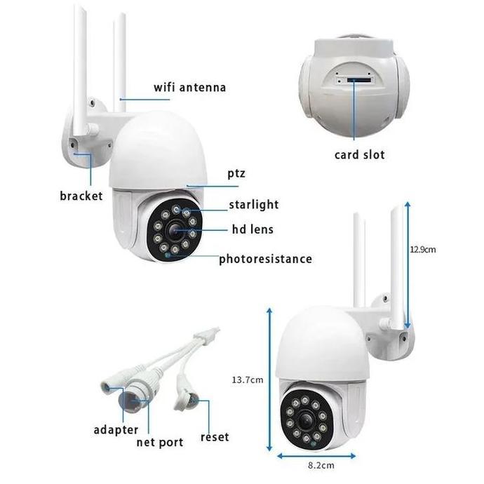 Cctv Outdoor Ptz V380 With Wifi Anti Air Camera Kamera Adaptor