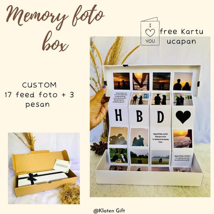Memory Foto Box Ultah / Hadiah Ulang Tahun / Kado Untuk Cewek Cowok / Kado Untuk Sahabat