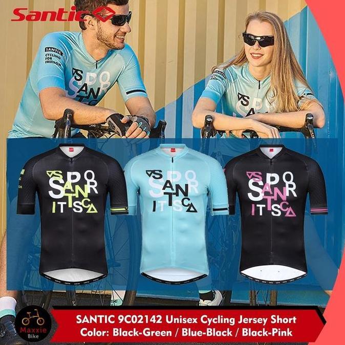 SANTIC Jersey Sepeda Tangan Pendek Uni 9C02142 Santic Cycling Jersey Short Sleeve Cycling Jersey