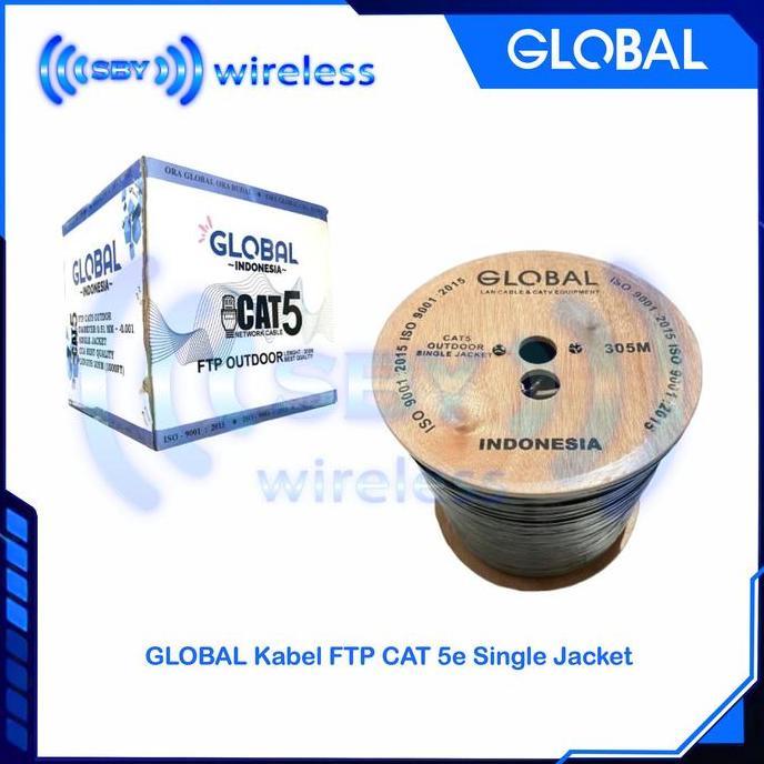 GLOBAL Kabel FTP CAT 5e Outdoor Single Jacket 305 Meter , LAN STP Cat5e