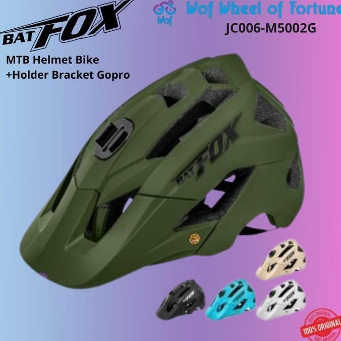 Helm BATFOX Sepeda Gunung XC AM MTB Helmet Bike + Holder Bracket Gopro