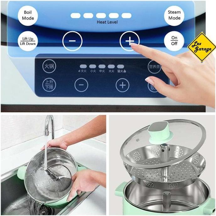 New- Panci Listrik Steamer Hotpot Steamboat Listrik Zhenmi H3