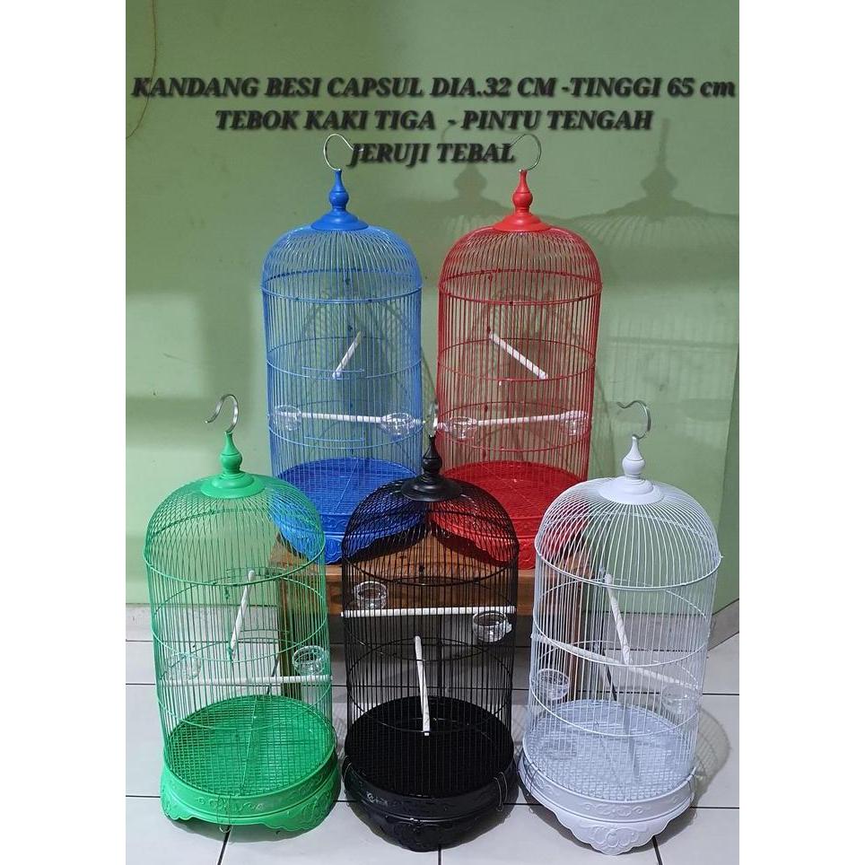 KBD KANDANG BESI BULAT CAPSUL DAYANG JERUJI TEBAL LOVEBIRD KONIN ROBIN