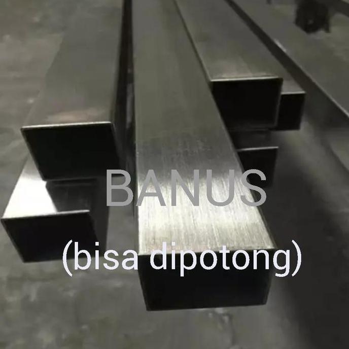 Pipa hollow stainless 304 30 x 30 x 1 mm panjang 6 meter / 3 x 3 cm
