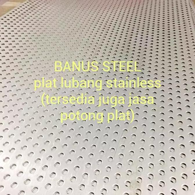 Plat lubang stainless 1,5 mm x 1,2 m x 2,4 m diameter lubang 3 mm