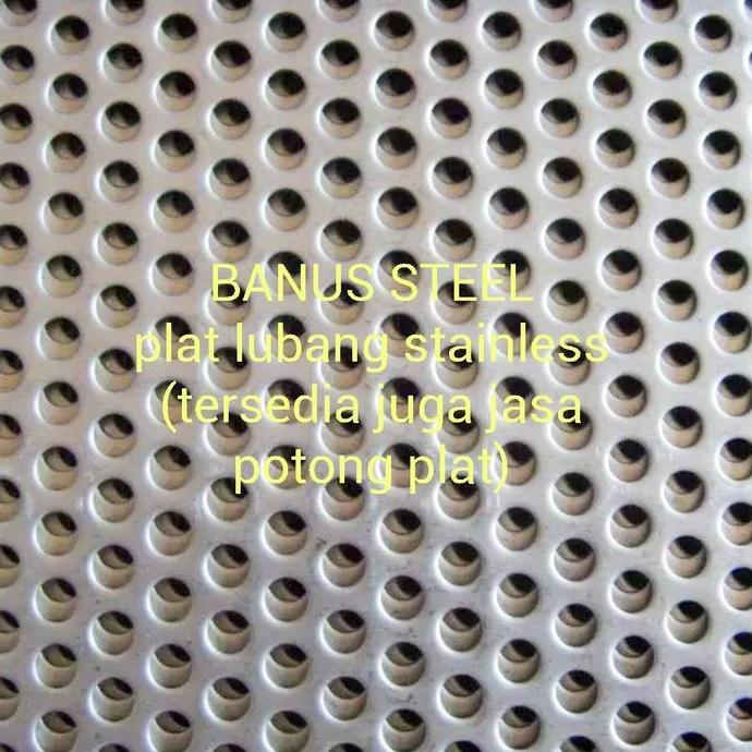 Plat lubang stainless 304 1,5 mm x 1,2 m x 2,4 m diameter lubang 2 mm