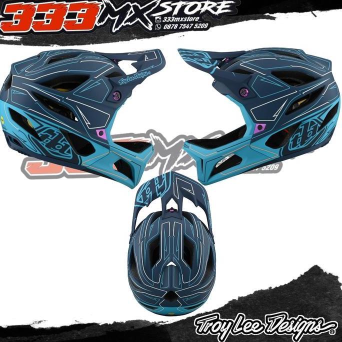 HELM SEPEDA TLD STAGE PINSTRIPE MARINE. HELM DOWNHILL TLD STAGE