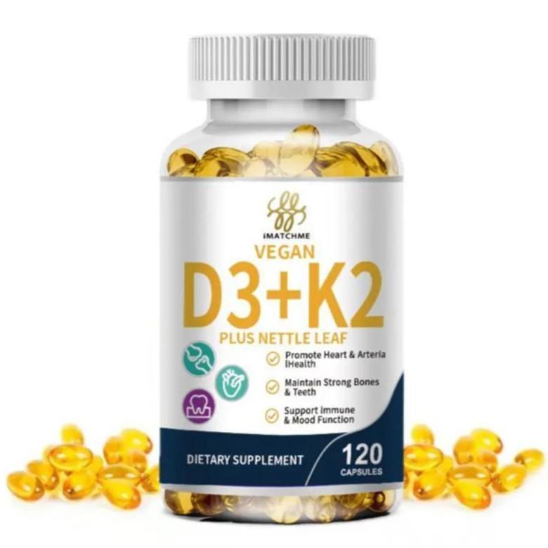 Premium Organic Vitamin D3 5000 Iu + K2 100Mcg 120 Softgel Vit D3K2 5000Iu Original