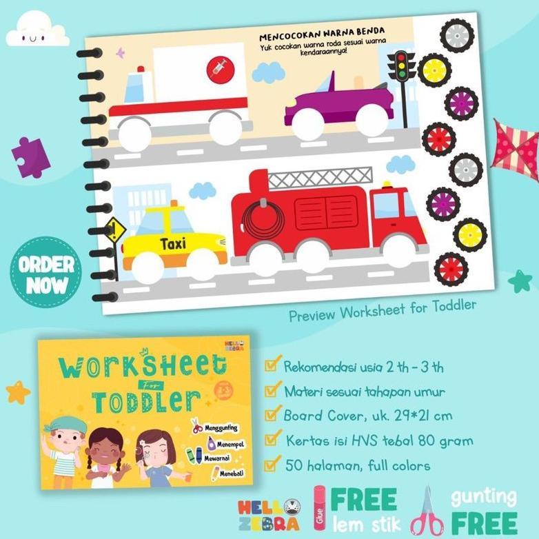 Kekinian Worksheet ToddlerWorksheet Anak 2-3 Tahun - Ready Stok