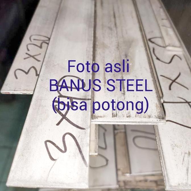 Strip stainless tebal 8 mm x 50 mm x 1 meter plat strip stainless 201