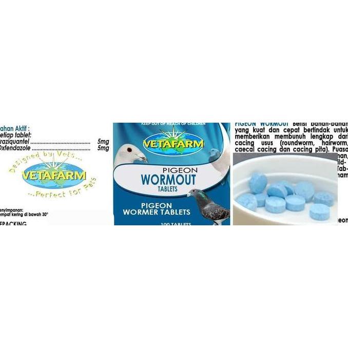 ISI 10 TABLET WORMOUT/OBAT CACING VETAFARM