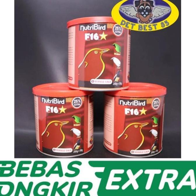 F16 200+50gr Nutribird Pelet Burung Pemakan Buah&Serangga Jalak,Kacer