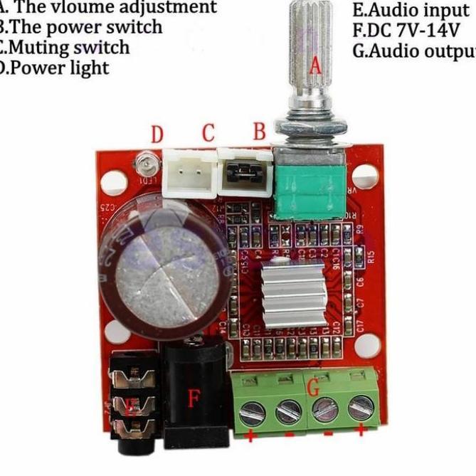 RED PAM8610 AMPLIFIER BOARD PAM 8610 SOUND QUALITY 12V WITH POTENSIO