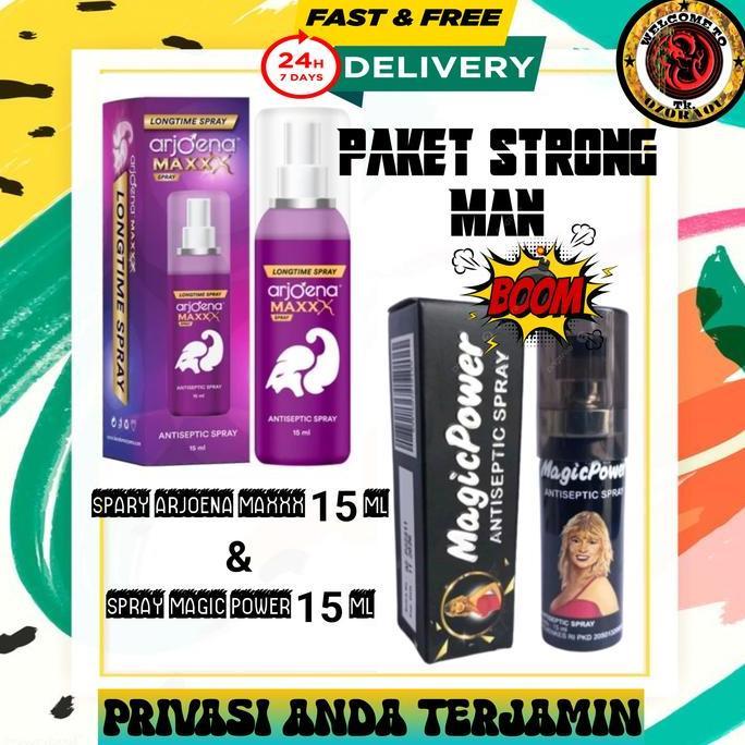 Paket Strong Spray Magic Power + Arjoena Spray Maxxx isi 15 ml - Bikin Tahan Lebih Lama