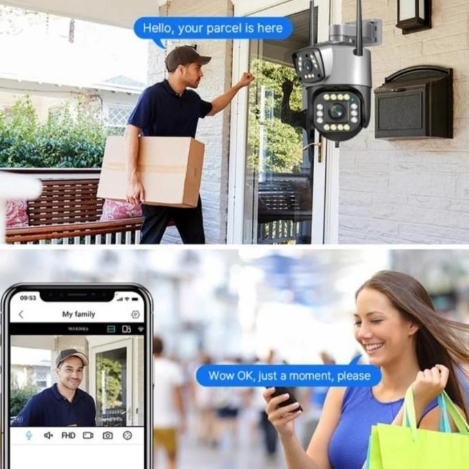 Cctv Dual Camera Lens Outdoor 8Mp+8Mp Speed Dome App V380Pro Ip Cctv