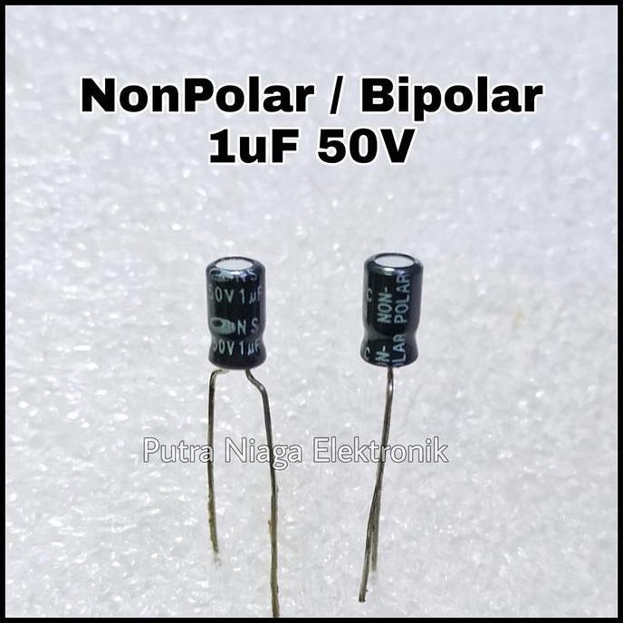 (1) Elco Bipolar 1uF 50V Kapasitor NonPolar BP 1 uF 50 V putran1a Ayo Order