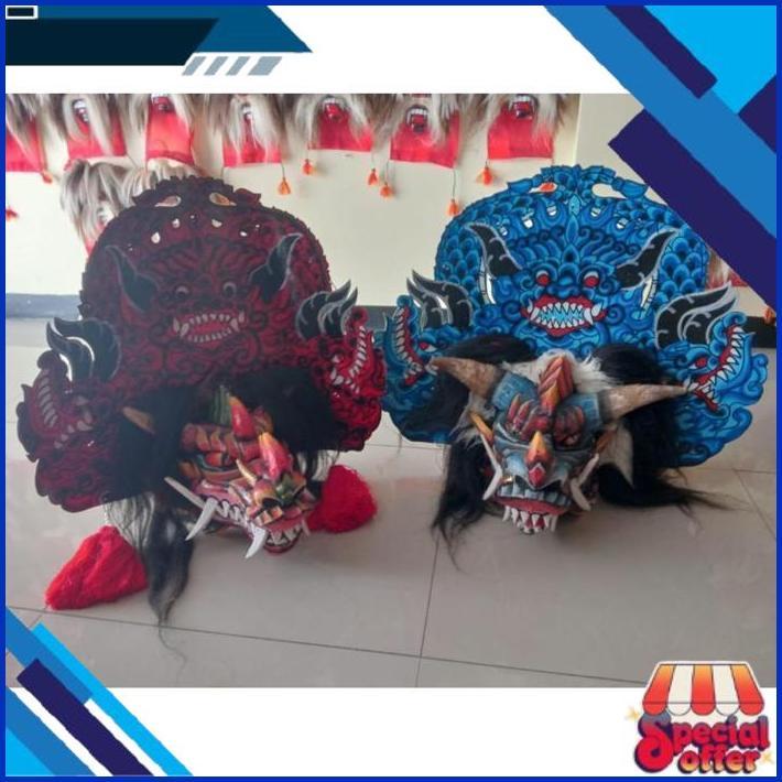 BARONGAN DEVIL ANAK KAYU UKURAN 18-20 WARNA BIRU MERAH DSKN11