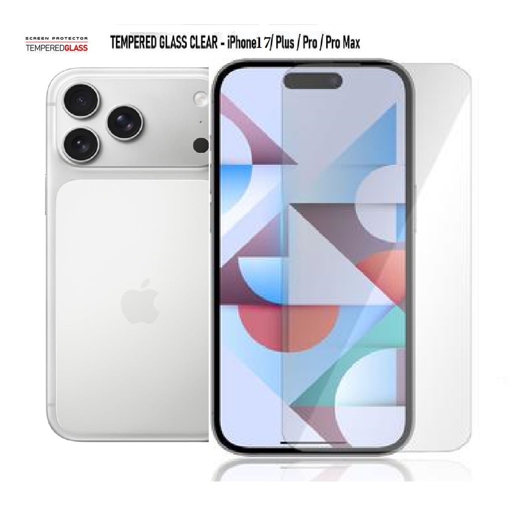 TG - FULL CLEAR / Glass SLIM FIT Tempered IPHONE 17 Pro Max 17 16 16+ 16E 16PRO 16PROMAX 15 Pro 14 1
