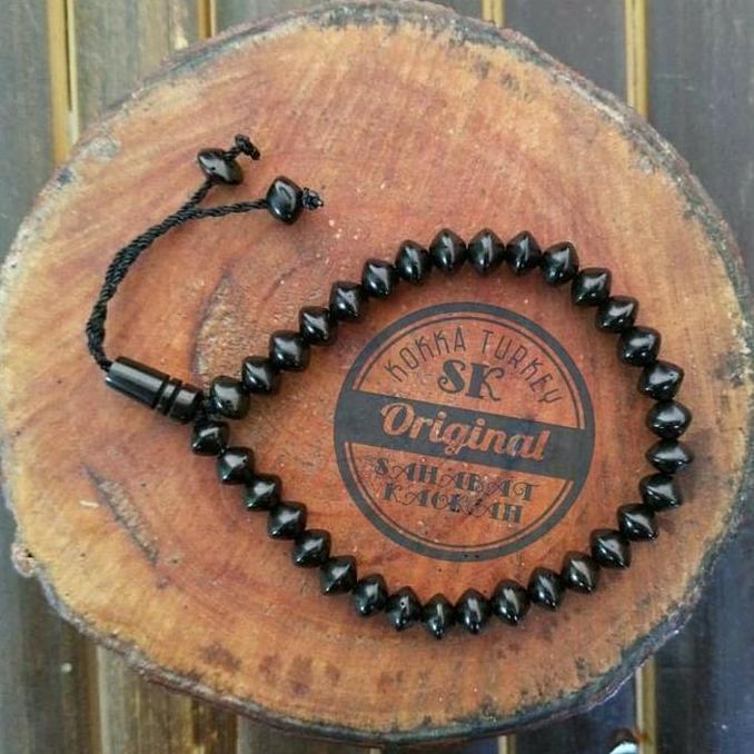 Gelang Kayu Kokka Tasbih 33 Wajik Hitam Koukah Asli Berkualitas
