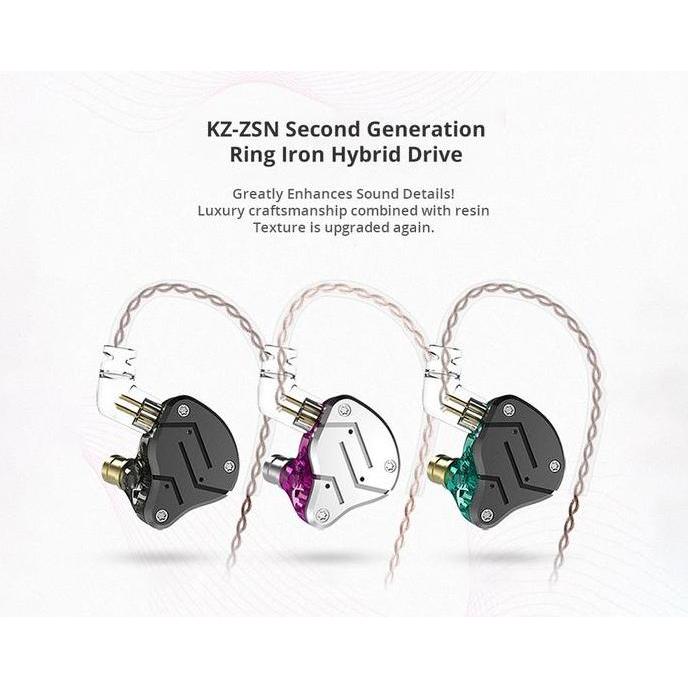 Kz Zsn Wired Noise Canceling In Ear Earphones With Mic