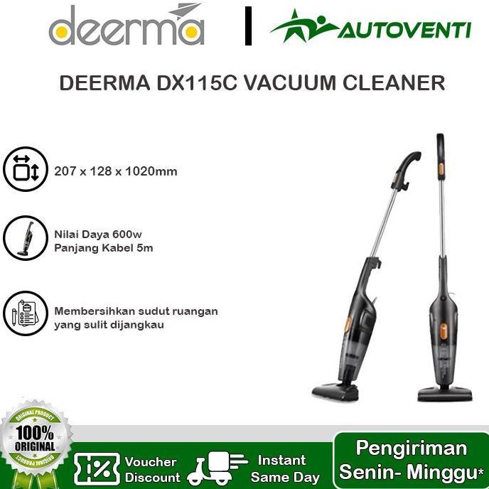 Deerma DX115C Vacuum Cleaner 2in1 Penghisap Debu Lantai Rumah Kamar