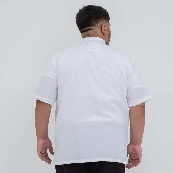 Kemeja Koko Jumbo Big Size Pria Laki Cowok Linen Putih Voicnot BAH 625 Terlaris