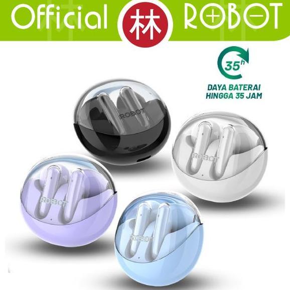 Robot Flybuds T30 Tws Wireless Earphone With Transparent Case Headset Bluetooth 5.3 New T30