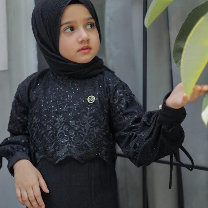 Syanas Dress Premium - Pakaian Muslim Anak Perempuan Casual Nyaman Tile Pashmina Gamis Baju Wanita C