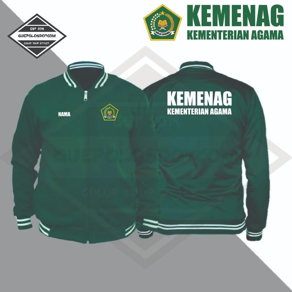 HOODIE VARSITY ZIPPER KEMENAG Free Nama - Varsity Zipper Kementerian Agama Free Nama - Sweater KEMEN
