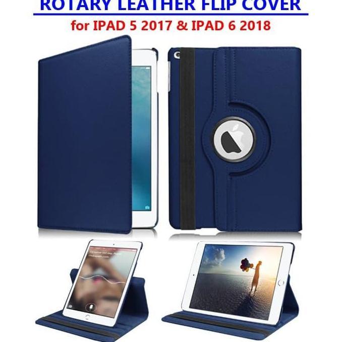 TERMURAH - IPad 5 A1822 A1823 6 A1893 A1954 Rotary Leather Flip Case Casing Cover