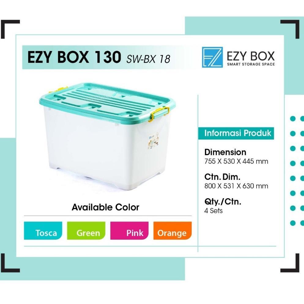 CONTAINER BOX EZY 10-15-30-45-52-75-82-95-130-150 LITER KONTAINER RODA BAHAN SUSU BENING JUMBO BESAR