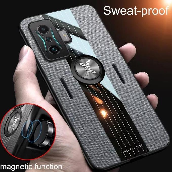 TEXTURE CASE POCO F4 / POCOPHONE F4 PRO MAGNETIC RING CASING