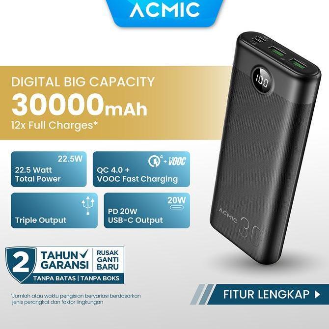 ACMIC DIGIMAX 30000mAh Powerbank Mini 22.5W Fast Charging Type C