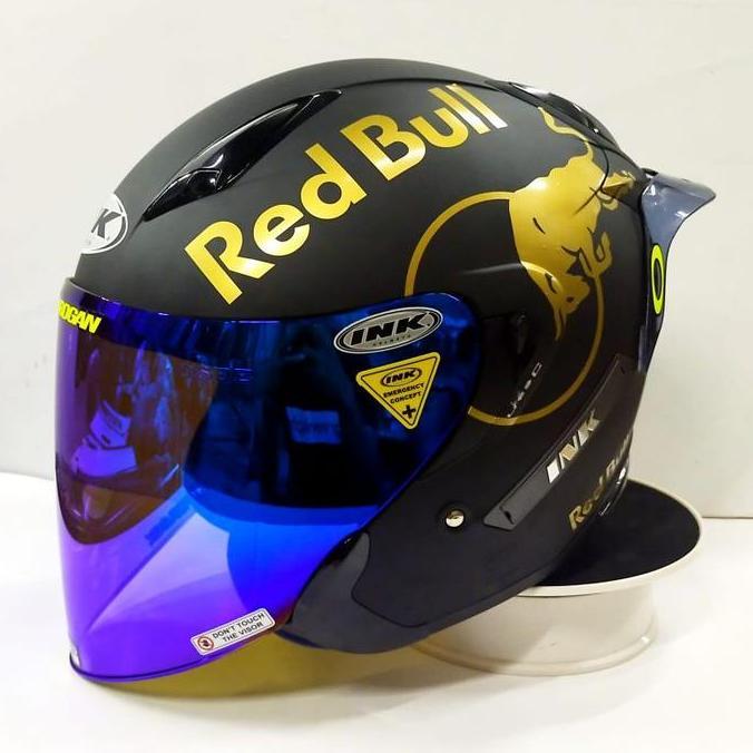 HELM INK METRO 2 SOLID BLACK DOFF DOUBLE VISOR PAKET GANTENG