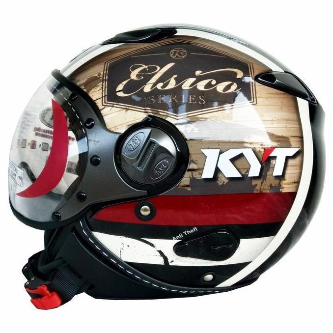 HELM KYT ELSICO SERI 4 BLACK CREAM METALIK KYT