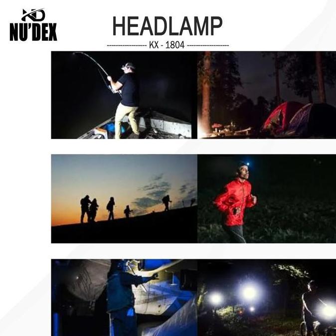 Terjangkau Headlamp Kx-1804 Flashlight Headlight Led 3 Modes Senter Kepala Kx1804