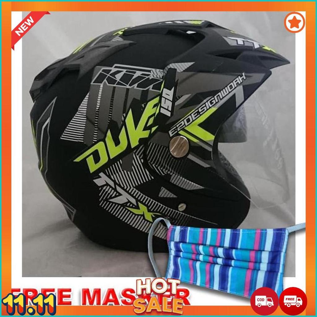 11.11 Helmet Double Visor Dua Kaca Helem Duke Doff  Helm Cod